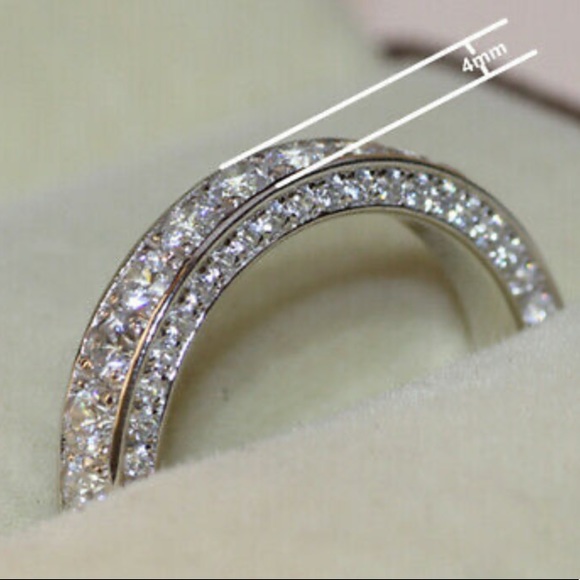 NEW 925 Sterling silver Diamond band Ring - Picture 4 of 7